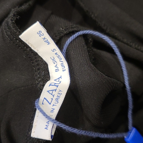 NEW Zara long sleeve gathered Black dress - Picture 8 of 8